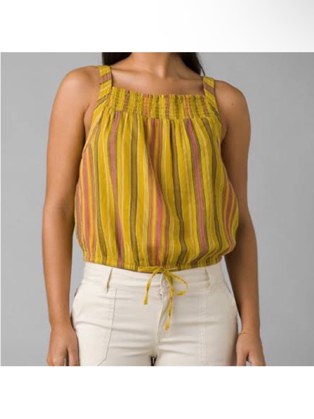 NWT Prana Little Palm Cami Sleeveless Leapfrog Stripe Lightweight Top